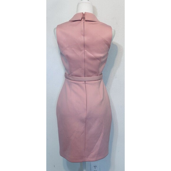 Badgley Mischka Size 2 Peony Sheath Dress Collared Lined Career Old Money - Picture 8 of 15